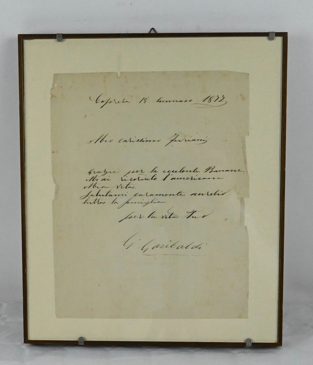 Photograph Of Giuseppina Raimondi And Letter Signed By Giuseppe Garibaldi -photo-3